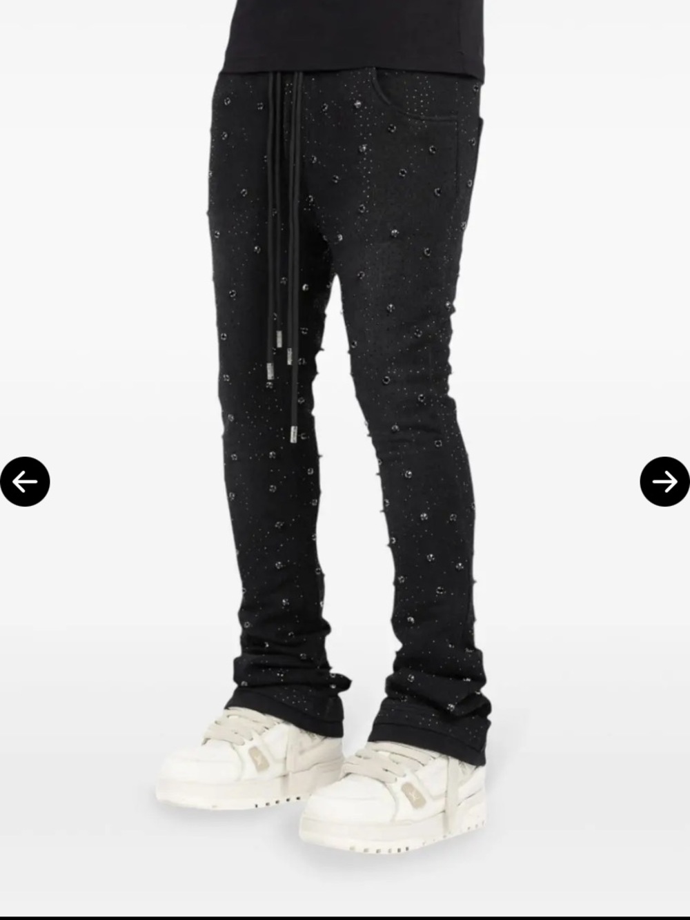 New GUAPI Black Rhinestone-Embellished Jeans - Picture 3 of 9